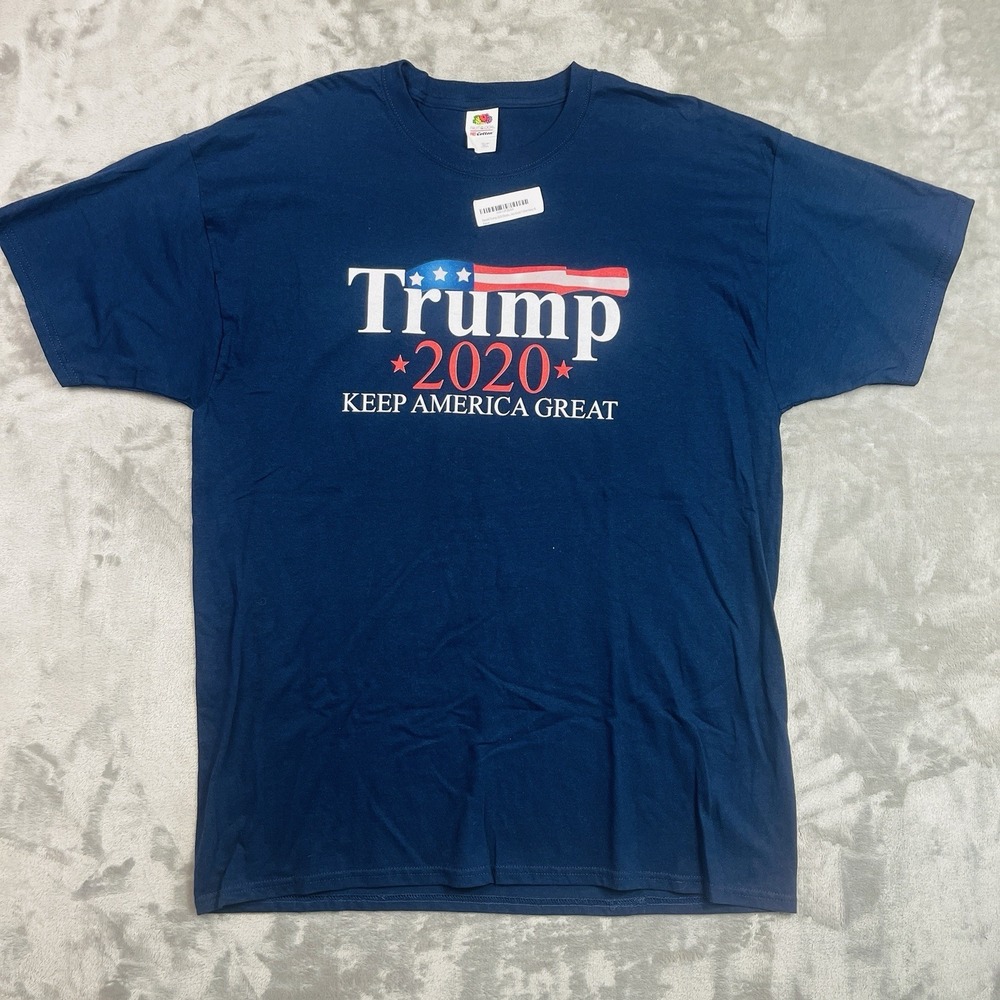 Trump Keep America Great 2020 Blue T Shirt Cotton Size XL 100% Cotton